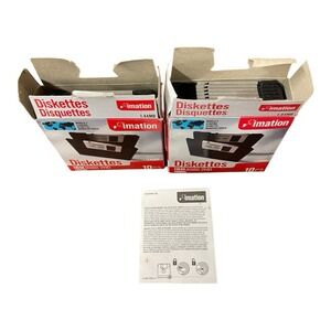 Imation IBM Formatted 3.5" Diskettes 2HD 1.44MB Made In USA Open Box 18 Disc